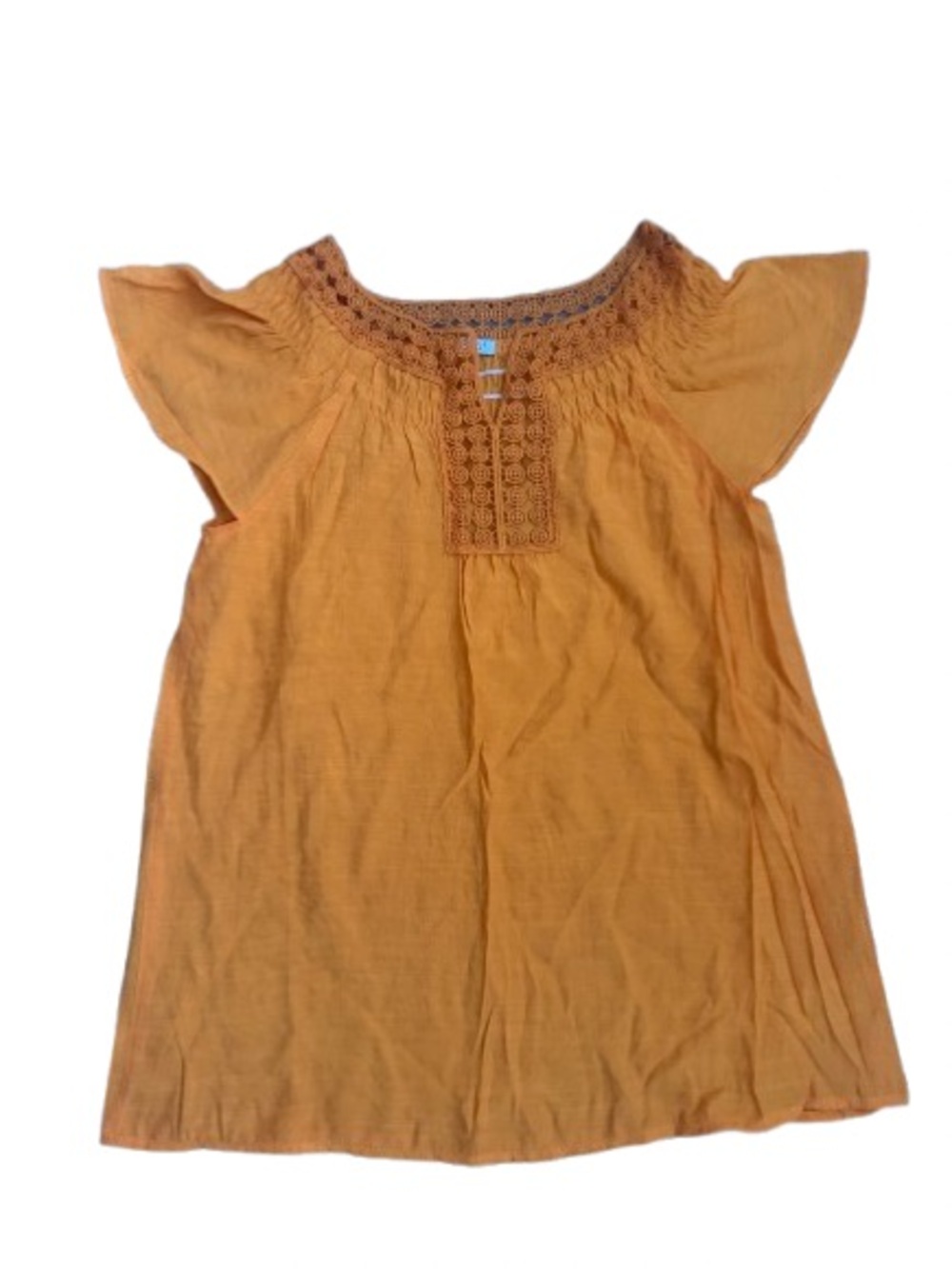 Studio 1886 Flutter Cap Sleeve Crochet Detail Top - Size: Small